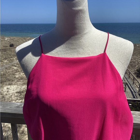 Sam Edelman Hot Pink Pleated Midi Dress - Picture 9 of 13